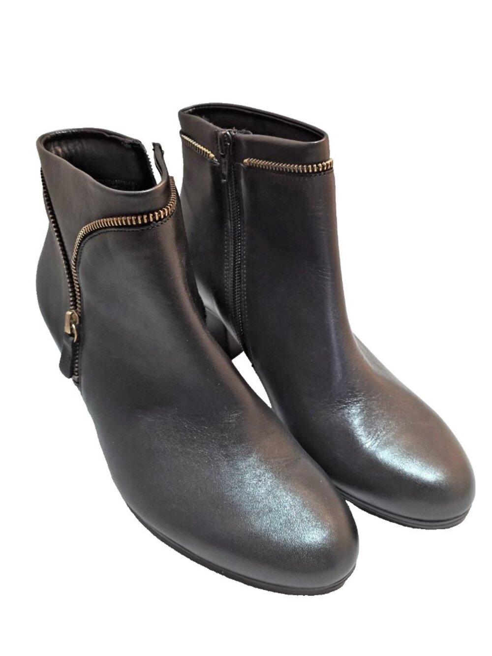 Gabor 95.614.47 Black foulardcalf Leather Ankle Boots US 8/UK 5.5/EU 38.5